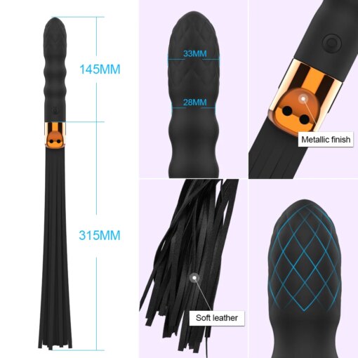 Chicote BDSM com Vibrador Penetrável - Imagem 3