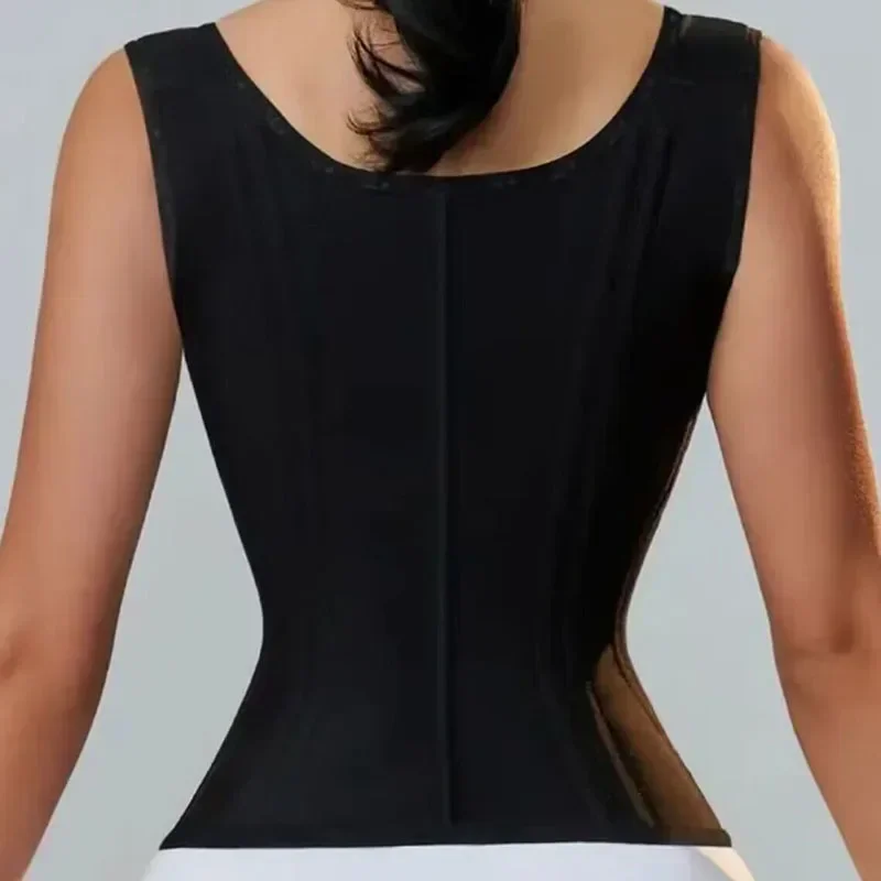 Fajas colombianas corpo shaper shapewear feminino colete topos dupla compressão cintura trainer espartilho zíper ajustável e gancho-olhos
