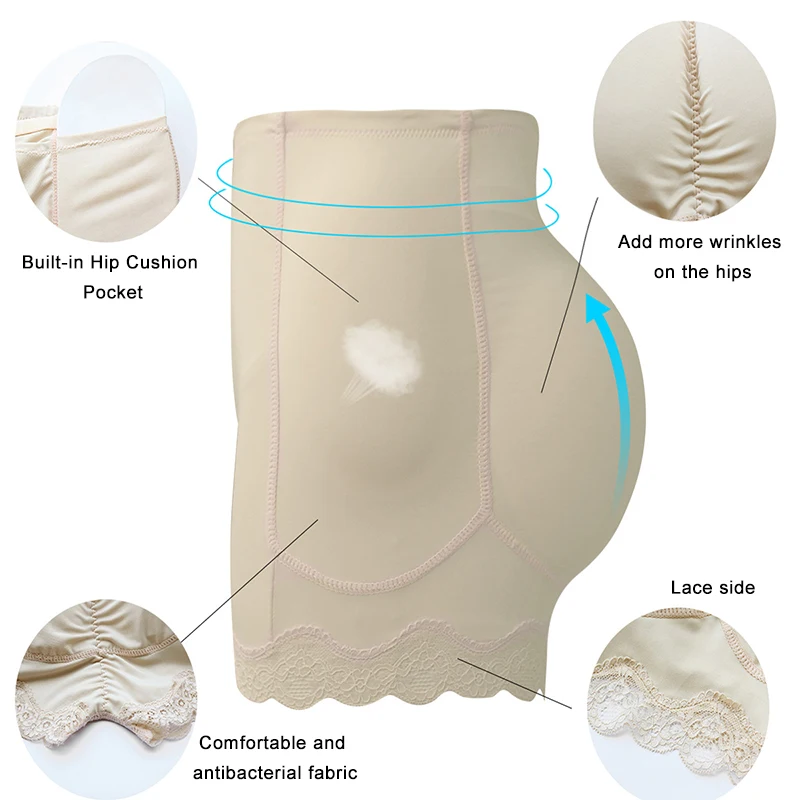 Modelador de corpo feminino shapewear falso bunda levantador calcinha ampulheta controle acolchoado booty realçador breve lingerie shaper hip realçador
