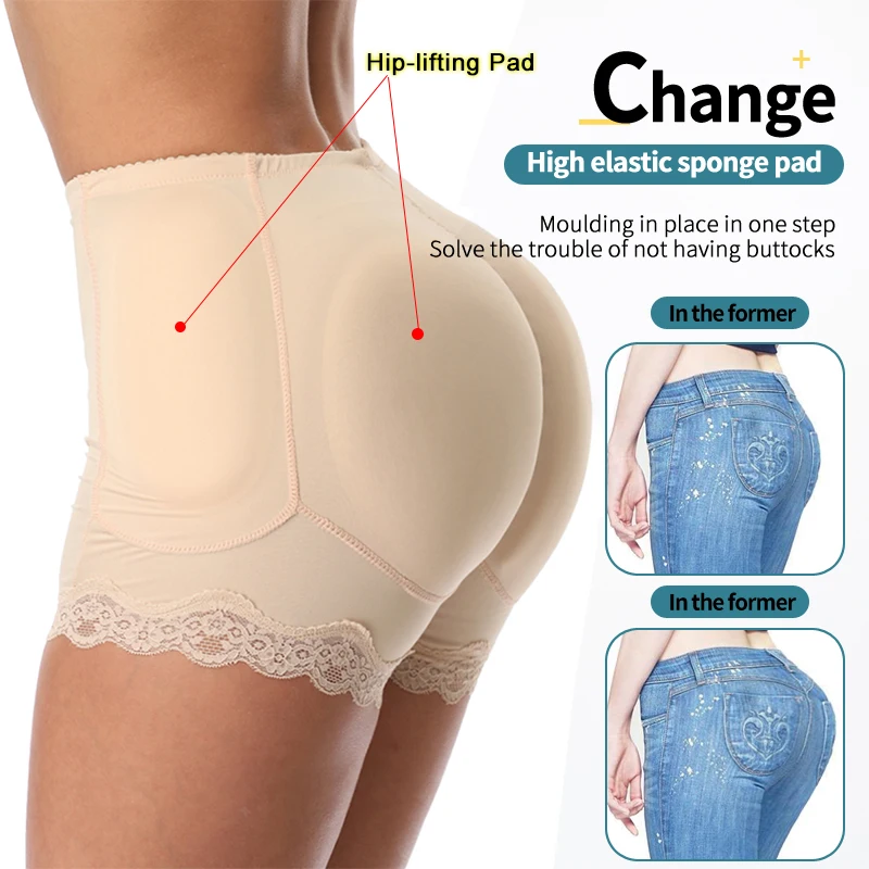 Modelador de corpo feminino shapewear falso bunda levantador calcinha ampulheta controle acolchoado booty realçador breve lingerie shaper hip realçador