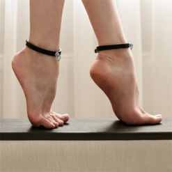 Tornozeleira Punk Unissex em Couro PU com O-Ring