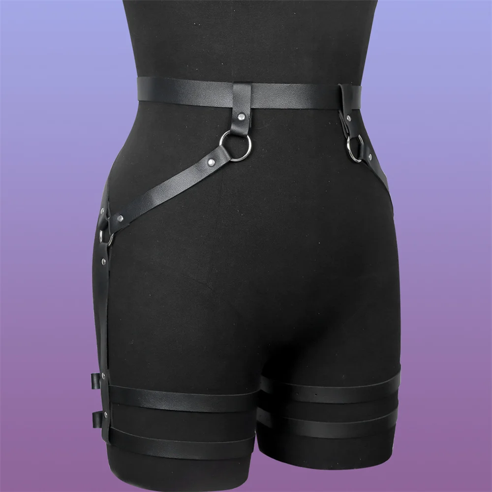 Estilo punk y2k moda cinto de couro do plutônio para mulheres cinto suspensórios corpo espartilho acessórios