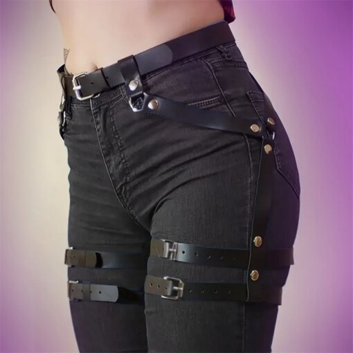 Cinto Harness Feminino Y2K em Couro PU