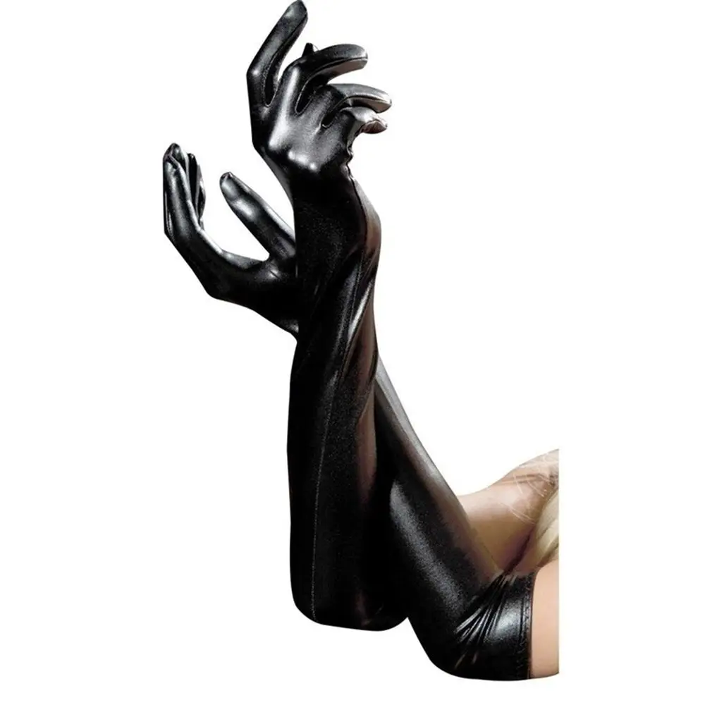 Adulto sexy luvas longas de látex preto senhoras hip-pop fetiche luvas de couro falso clubwear sexy catsuit cosplay trajes acessório Adulto sexy luvas longas de látex preto senhoras hip-pop fetiche luvas de couro falso clubwear sexy catsuit cosplay trajes acessório