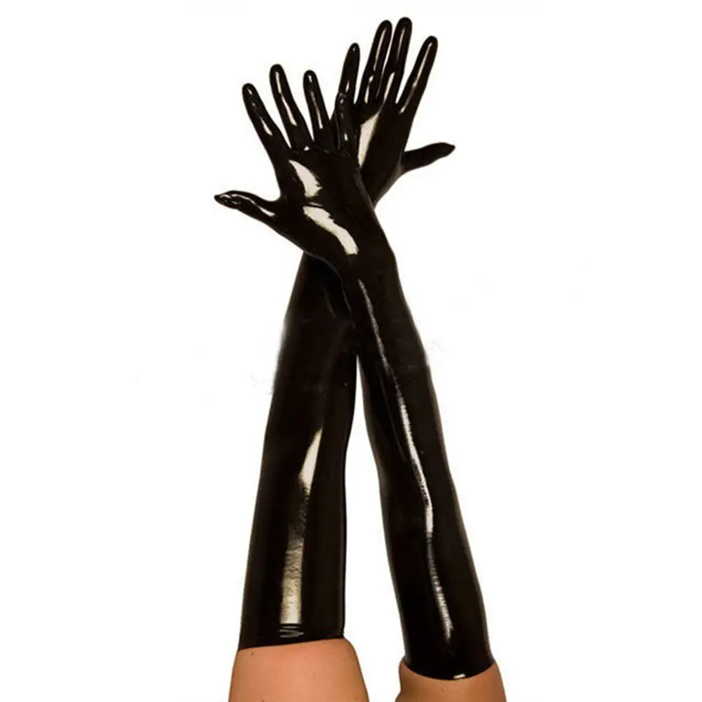 Adulto sexy luvas longas de látex preto senhoras hip-pop fetiche luvas de couro falso clubwear sexy catsuit cosplay trajes acessório Adulto sexy luvas longas de látex preto senhoras hip-pop fetiche luvas de couro falso clubwear sexy catsuit cosplay trajes acessório