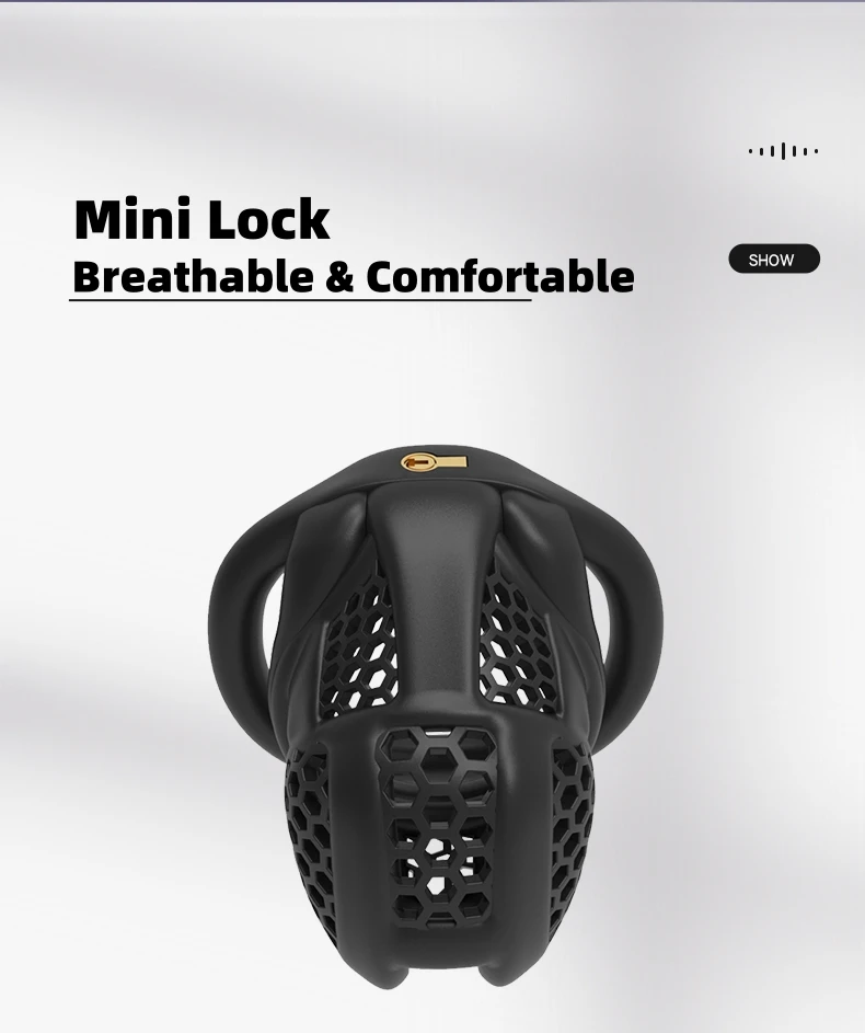 2025 novo colmeia pro dispositivo de castidade masculino respirável galo gaiola mini bloqueio com 4 anéis pênis bondage fetiche brinquedo sexual adulto para homem