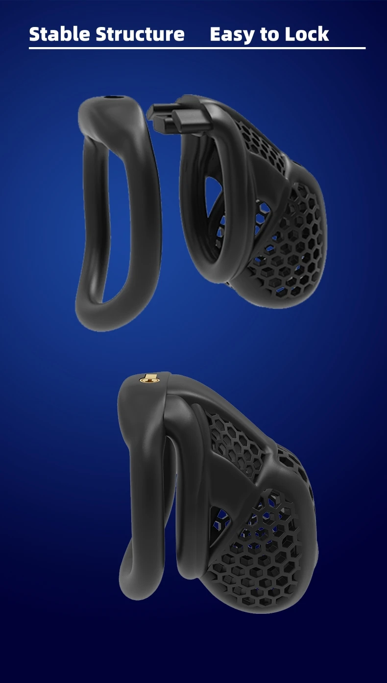 2025 novo colmeia pro dispositivo de castidade masculino respirável galo gaiola mini bloqueio com 4 anéis pênis bondage fetiche brinquedo sexual adulto para homem