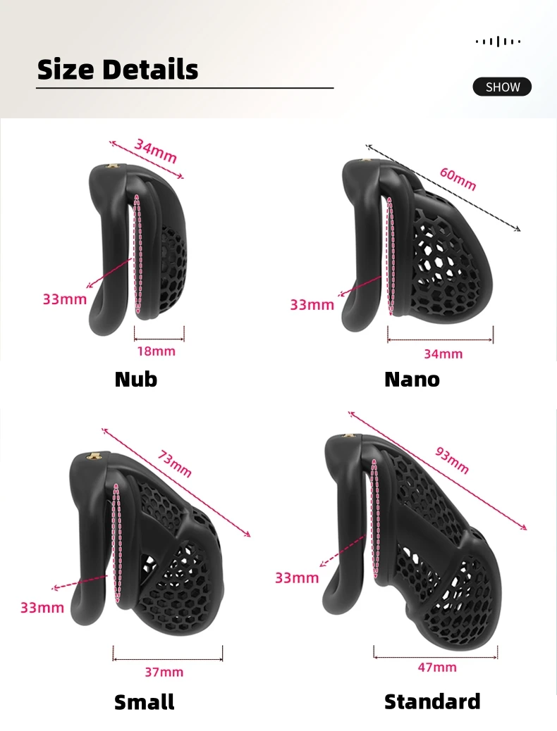 2025 novo colmeia pro dispositivo de castidade masculino respirável galo gaiola mini bloqueio com 4 anéis pênis bondage fetiche brinquedo sexual adulto para homem