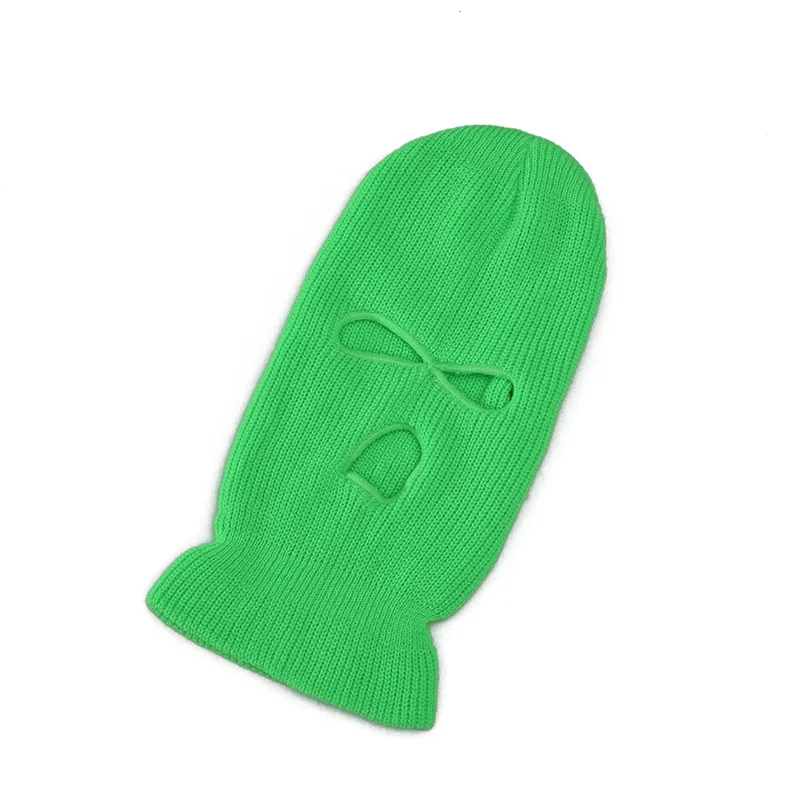 2022 nova capa facial completa máscara de esqui chapéu 3 buracos balaclava exército tático cs gorros de malha à prova de vento gorro inverno quente unisex bonés