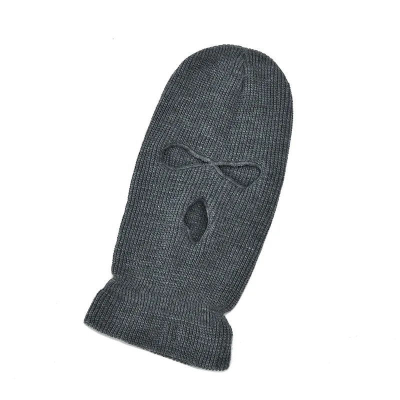 2022 nova capa facial completa máscara de esqui chapéu 3 buracos balaclava exército tático cs gorros de malha à prova de vento gorro inverno quente unisex bonés