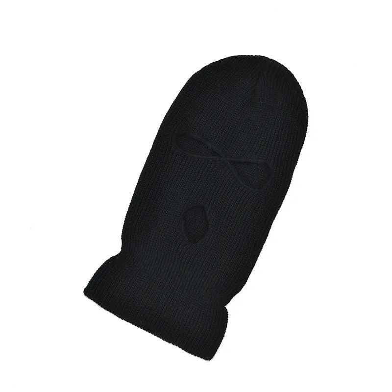 2022 nova capa facial completa máscara de esqui chapéu 3 buracos balaclava exército tático cs gorros de malha à prova de vento gorro inverno quente unisex bonés