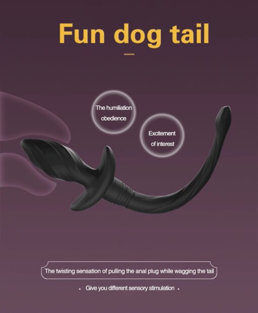 Plug Anal Vibratório com Cauda de Cão - Imagem 5