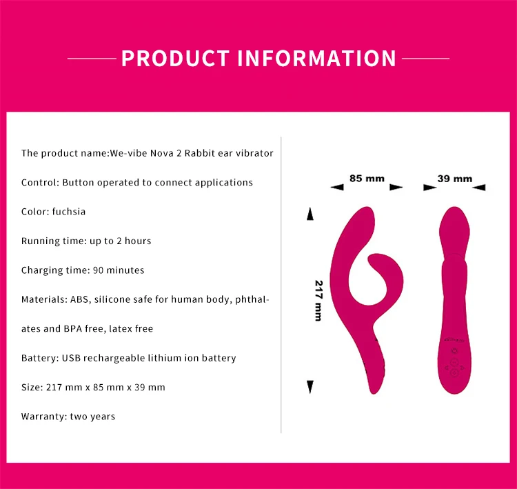 We Vibe Nova Orelhas de Coelho Vibrador À Prova D 'Água Estimulador Clitoral Silicone Adulto Brinquedos Sexuais Mulheres G-ponto Vibrador
