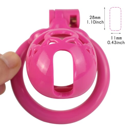 Gaiola de Castidade Masculina Rosa FRRK com 4 Anéis - Imagem 5