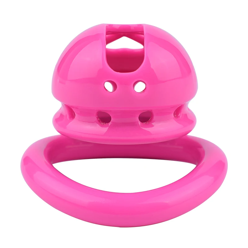 FRRK-dispositivo de gaiola de castidade para homens adultos, vida padrão do galo bloqueado, 4 anéis penis básicos, brinquedos sexuais BDSM rosa, quente