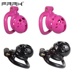 Gaiola de Castidade Masculina Rosa FRRK com 4 Anéis