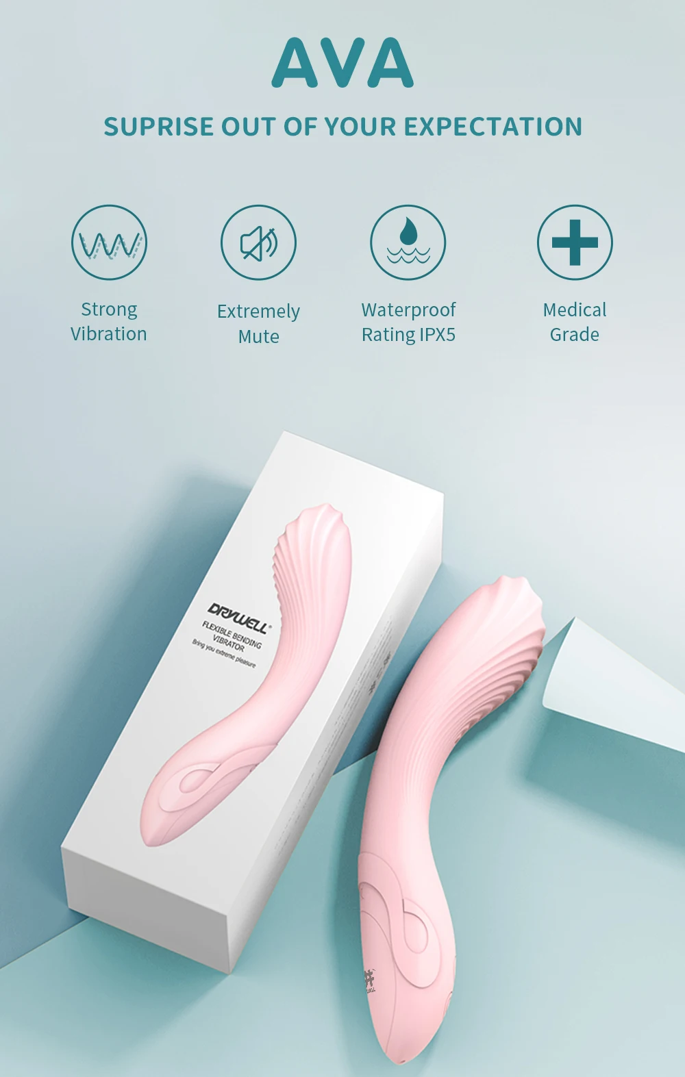 DRY WELL Vibrador para Mulheres Vibradores Brinquedos sexuais para adultos Dildo Clitoris Masturbador potente Ponto G Feminino Soft Japão Silicone