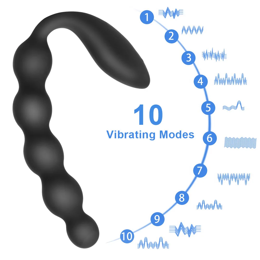 Vibradores de contas anais para homens e mulheres, controle remoto sem fio, massageador de próstata, vibrador, brinquedos sexuais, produtos para adultos, 10 velocidades