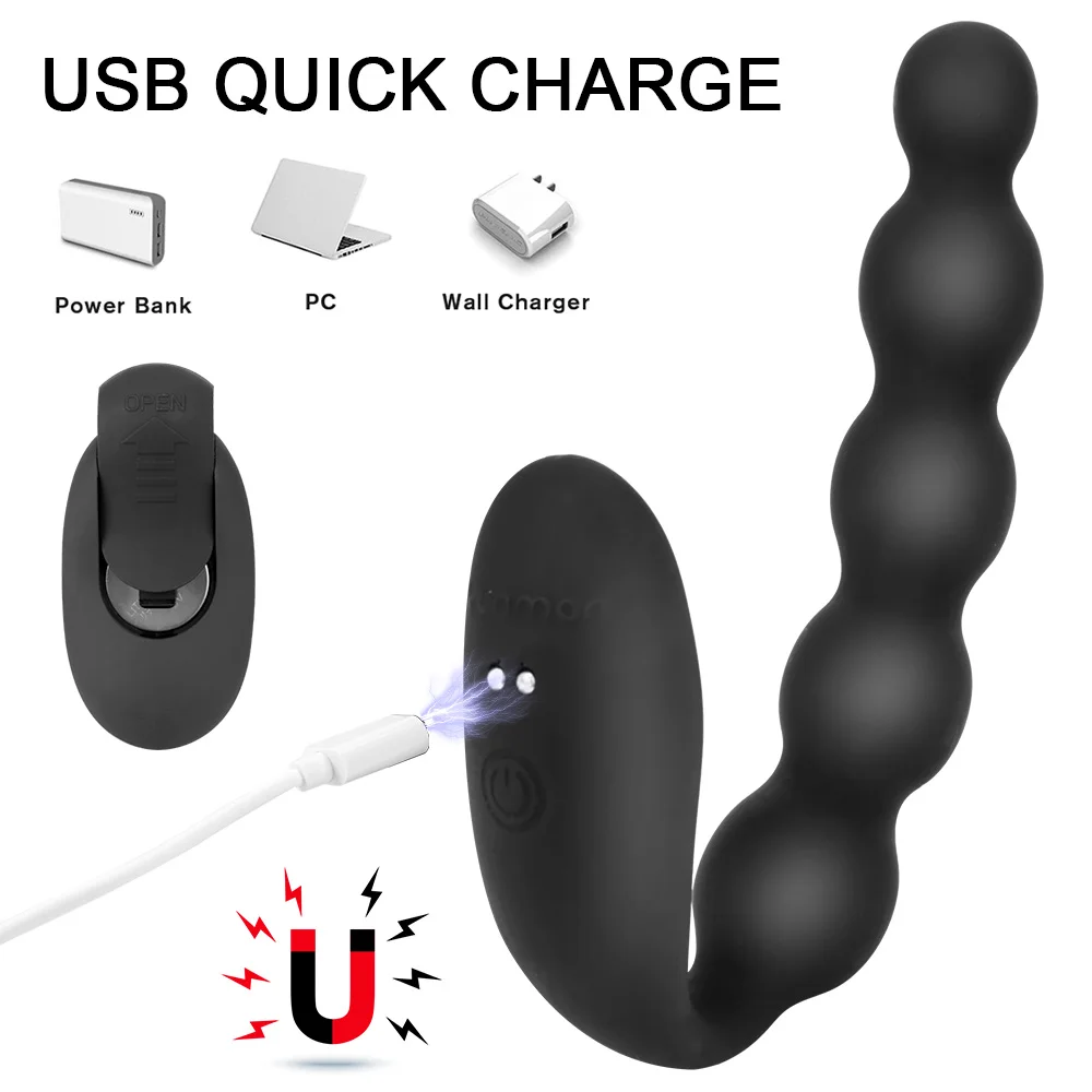 Vibradores de contas anais para homens e mulheres, controle remoto sem fio, massageador de próstata, vibrador, brinquedos sexuais, produtos para adultos, 10 velocidades