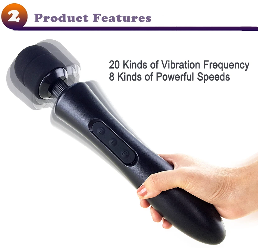 Enorme Vibradores de Varinha Mágica para Mulheres, Estimulador do Clitóris, Massageador G Spot, Big AV Stick, Carga USB, Brinquedos Sexuais Adultos, Feminino