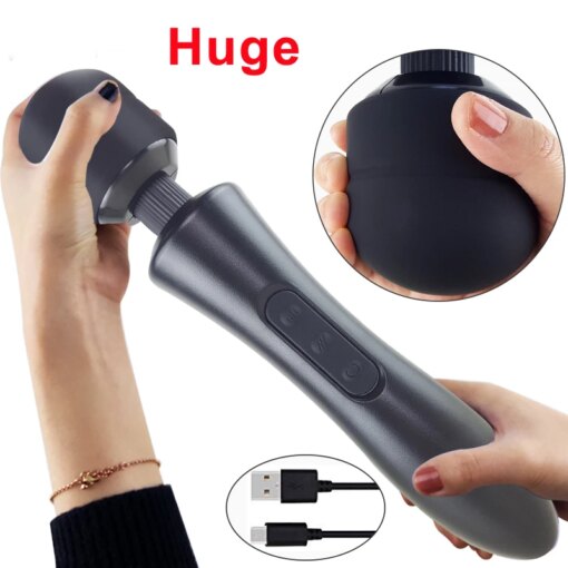 Vibrador Magic Wand Grande Super Potente Recarregável USB
