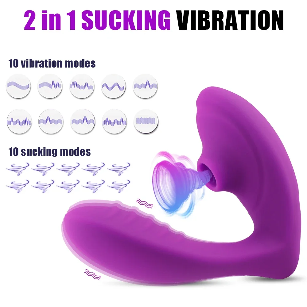 Vibrador de sucção de clitóris e mamilos para adultos, 2 em 1, estimulação do ponto G, brinquedo do sexo feminino, vibrador vaginal, calcinha, controle remoto, vibrador