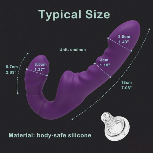 Vibrador Duplo Controle Remoto Strapless Strap-on Dildo Vibrator - Imagem 4