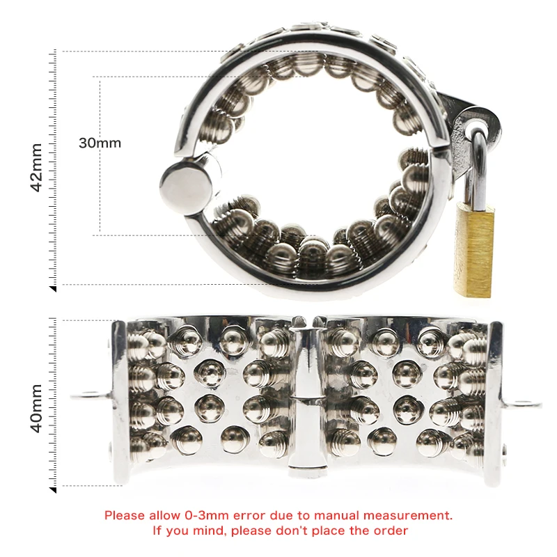 CBT Toys For Men Testicles Metal Ball Stretcher Weight Cock Ring DIY Removable Massage Spike Lock Penis Cock Cage BDSM Sex Shop