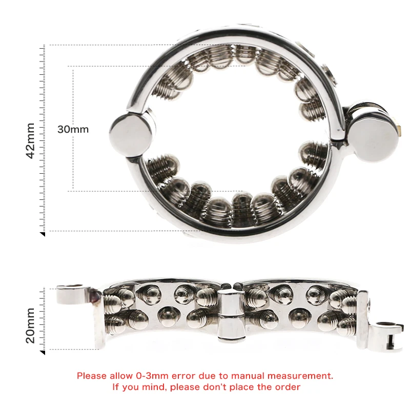 CBT Toys For Men Testicles Metal Ball Stretcher Weight Cock Ring DIY Removable Massage Spike Lock Penis Cock Cage BDSM Sex Shop