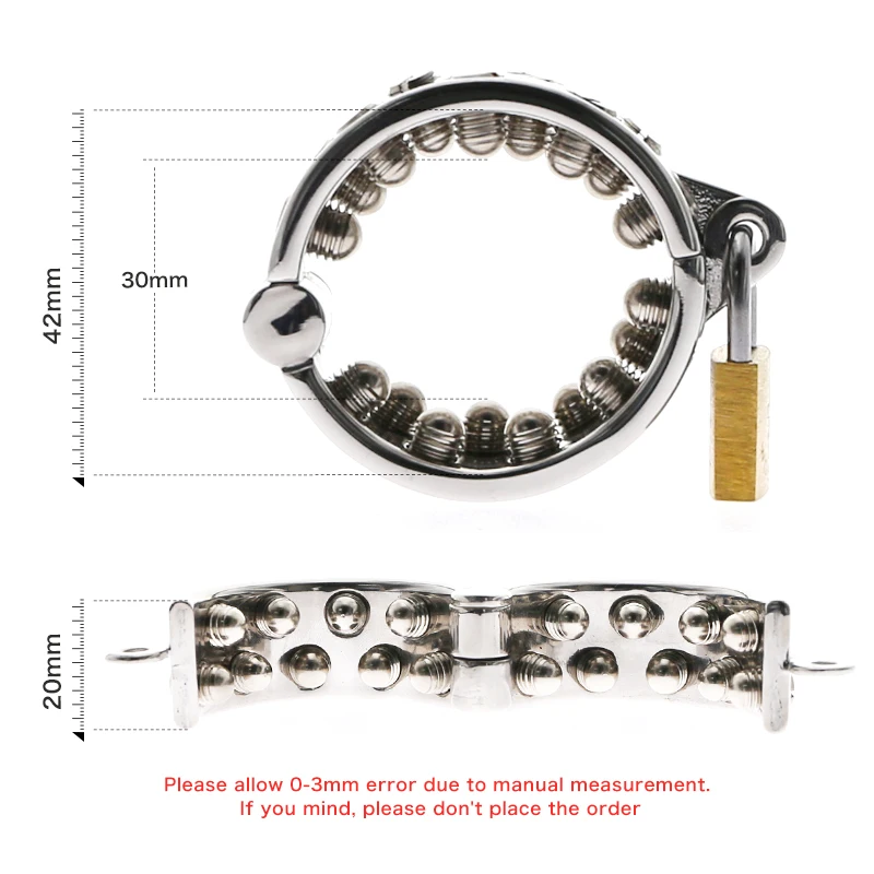 CBT Toys For Men Testicles Metal Ball Stretcher Weight Cock Ring DIY Removable Massage Spike Lock Penis Cock Cage BDSM Sex Shop