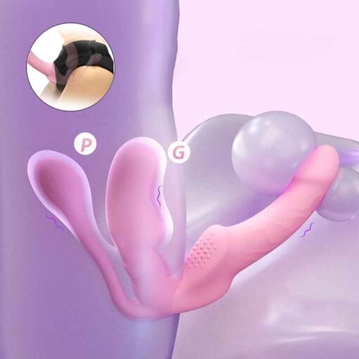 Cinta Peniana Strap-on Strapless Vibrador Feminino Wireless (4)
