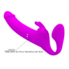 Strapless Pretty Love Vibrador Duplo Pegging Strap-On (1)