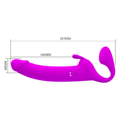 Strapless Pretty Love Vibrador Duplo Pegging Strap-On (3)
