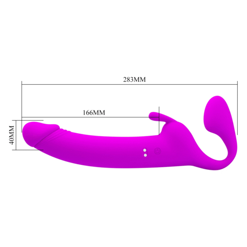 Strapless Pretty Love Vibrador Duplo Pegging Strap-On (3)