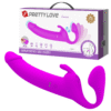 Strapless Pretty Love Vibrador Duplo Pegging Strap-On (6)