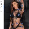Fantasia Sexy Borboleta Azul Ellolace