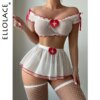 Lingerie Cosplay de Enfermeira Sexy Ellolace