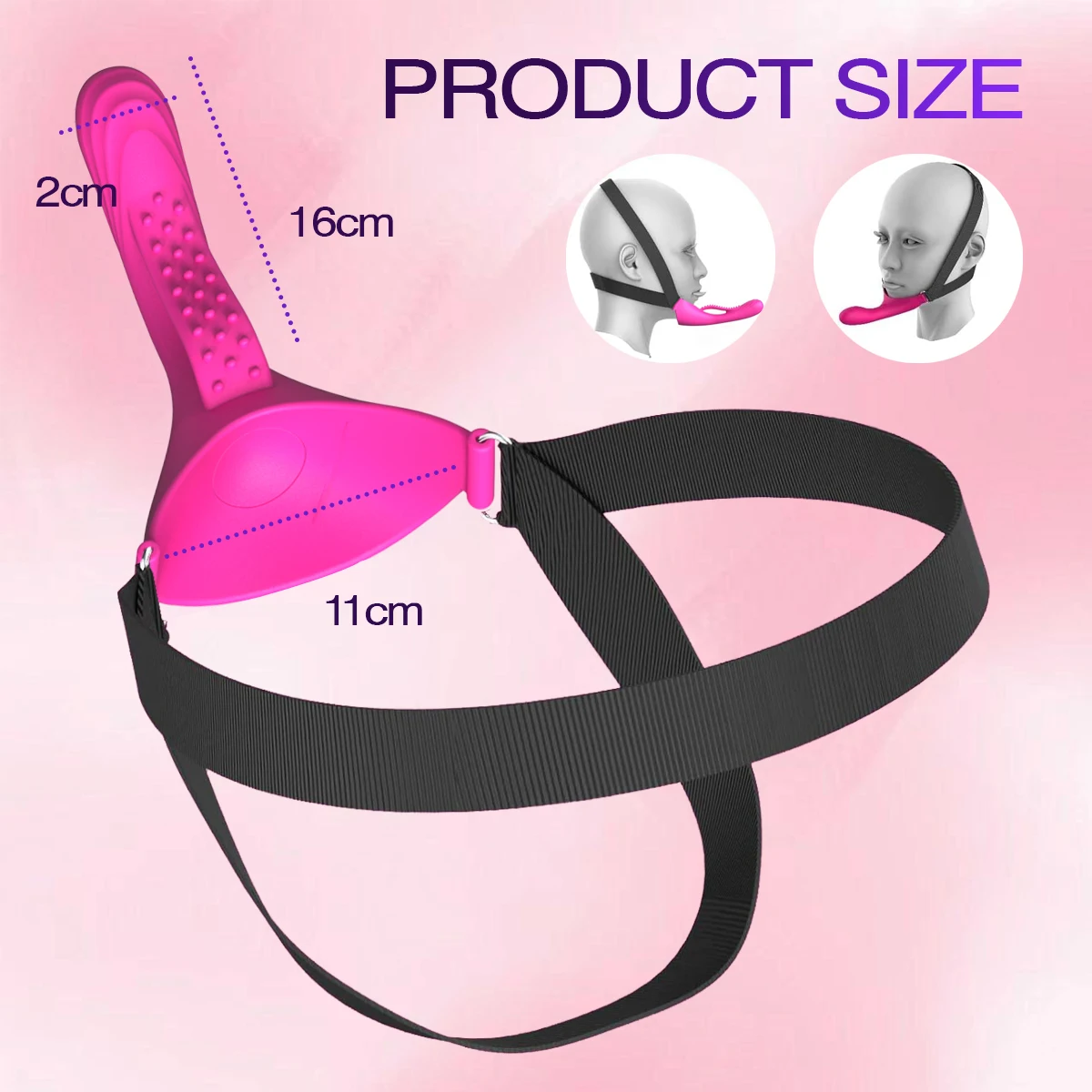 HESEKS Vibrator G-Spot Anal Stimulation Dildo Strap-On Face Chin Harness Head-Mounted Dildo Oral Solo Play Sex Toys for Couple