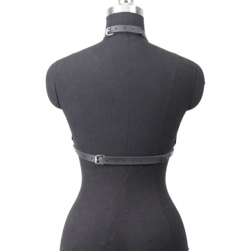 Sutiã Sexy Feminino em Couro PU com Corrente - Imagem 3