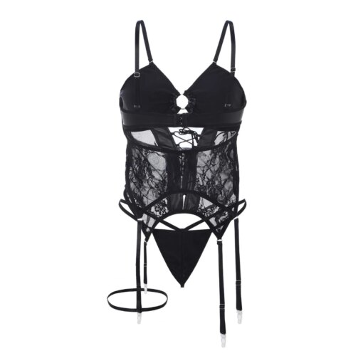 Conjunto de Lingerie Sexy em Couro - Imagem 5