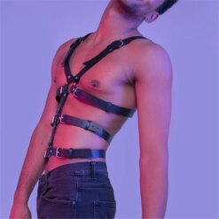 Cinto de Peito Masculino em Couro PU
