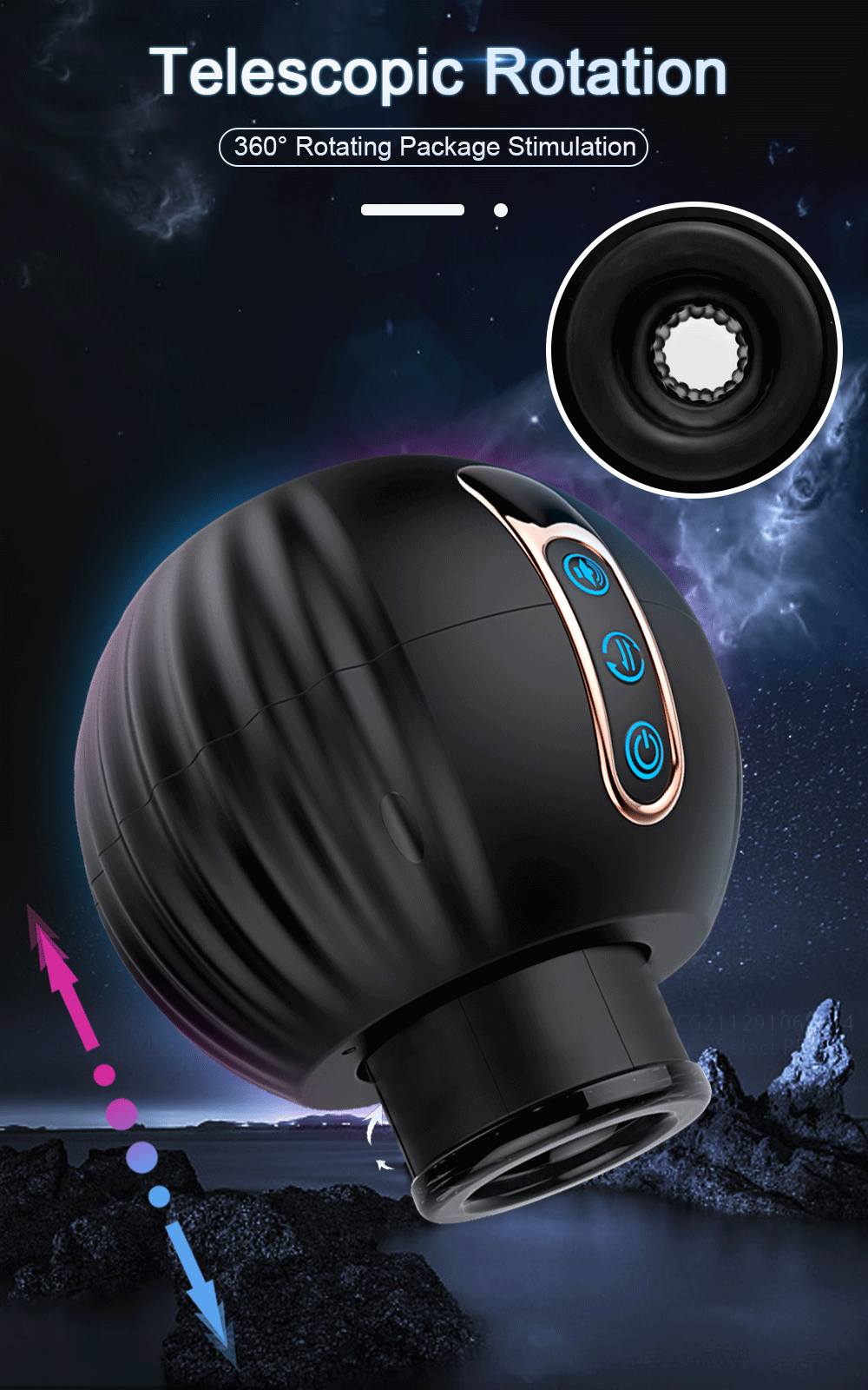 Automatic Male Masturbator Telescopic Rotation Vagina Masturbation Adults Sex Toys for Men Piston Open-ended Mastubators Cup