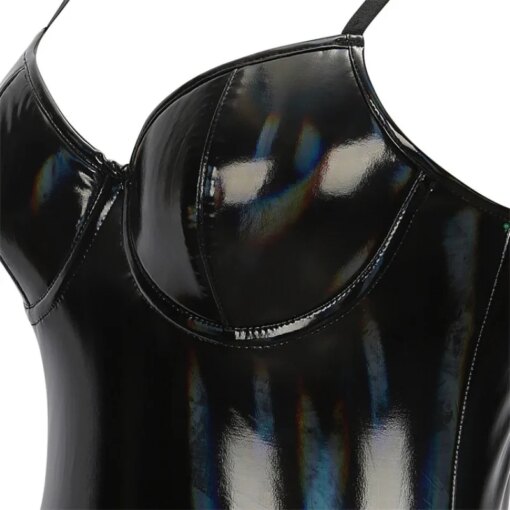 Bodysuit Modelador Feminino em Couro PU - Imagem 4