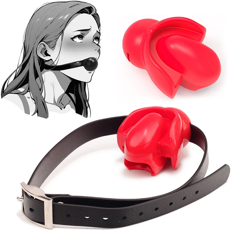 New Solid Tongue Mouth Ball Silicone Gag Suck Ball SM Static Confinement Running Water Puller Sexy Tools for Couples Sexy Toys18