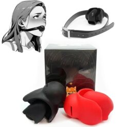 Mordaça com Língua Sólida em Silicone