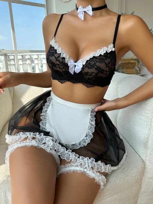 Fantasia de Empregada Sexy Ellolace - Imagem 3