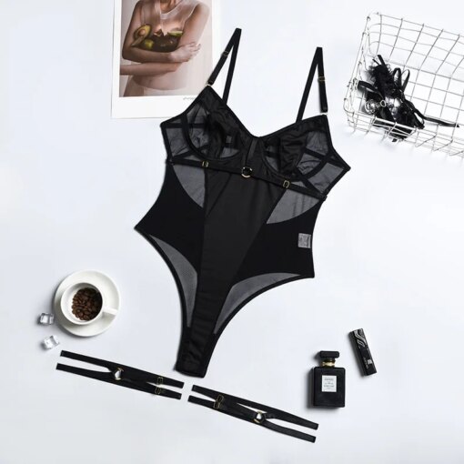 Bodysuit Transparente Ellolace com Renda - Imagem 3