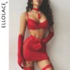 Ellolace Lingerie de Cetim Fino com Renda