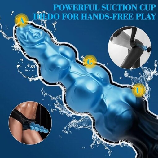Dildo Monster Cabaça Azul com 3 Nós - Imagem 4