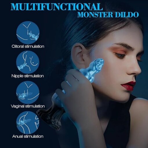 Dildo Monster Cabaça Azul com 3 Nós - Imagem 2